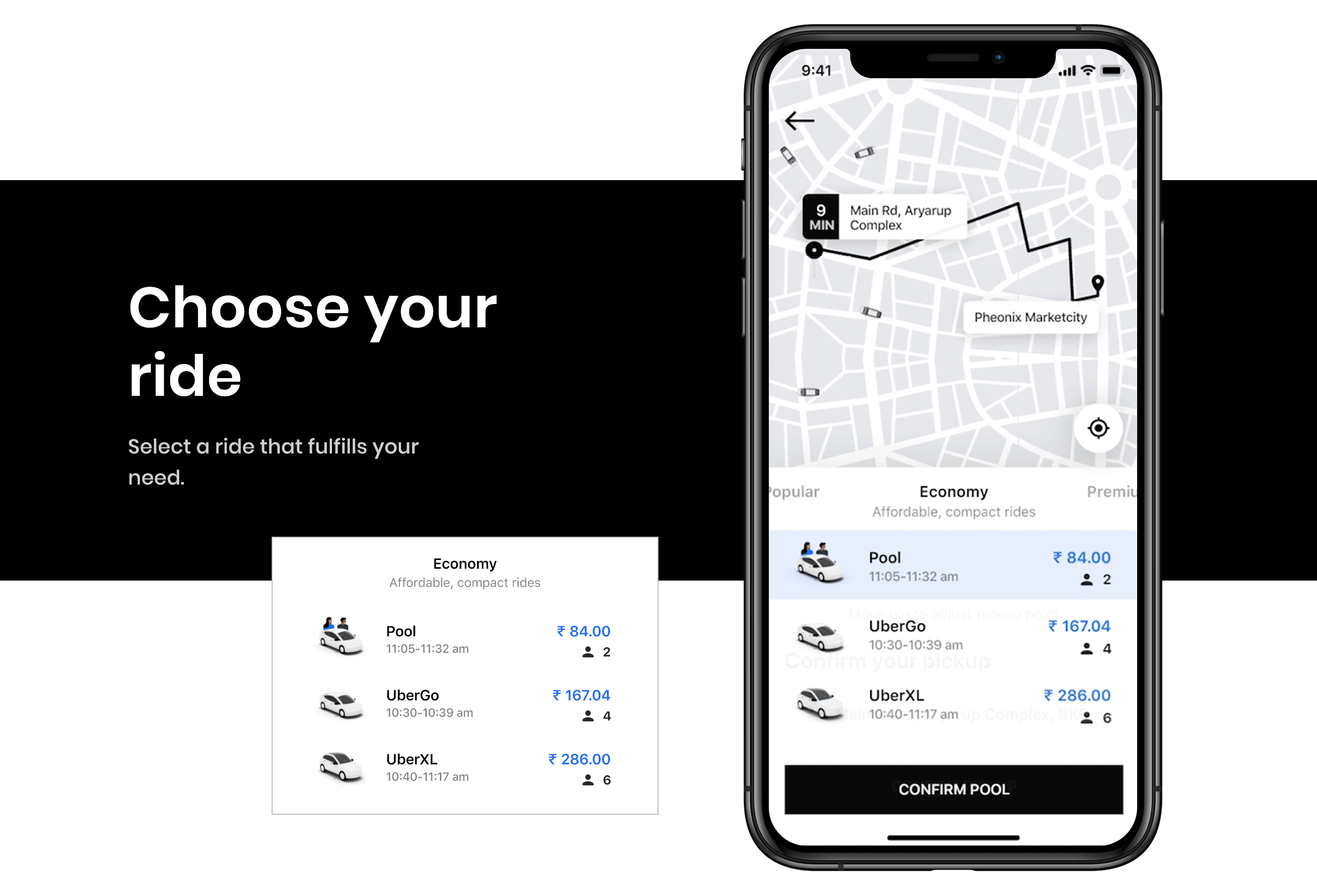 Uber's sleek user interface