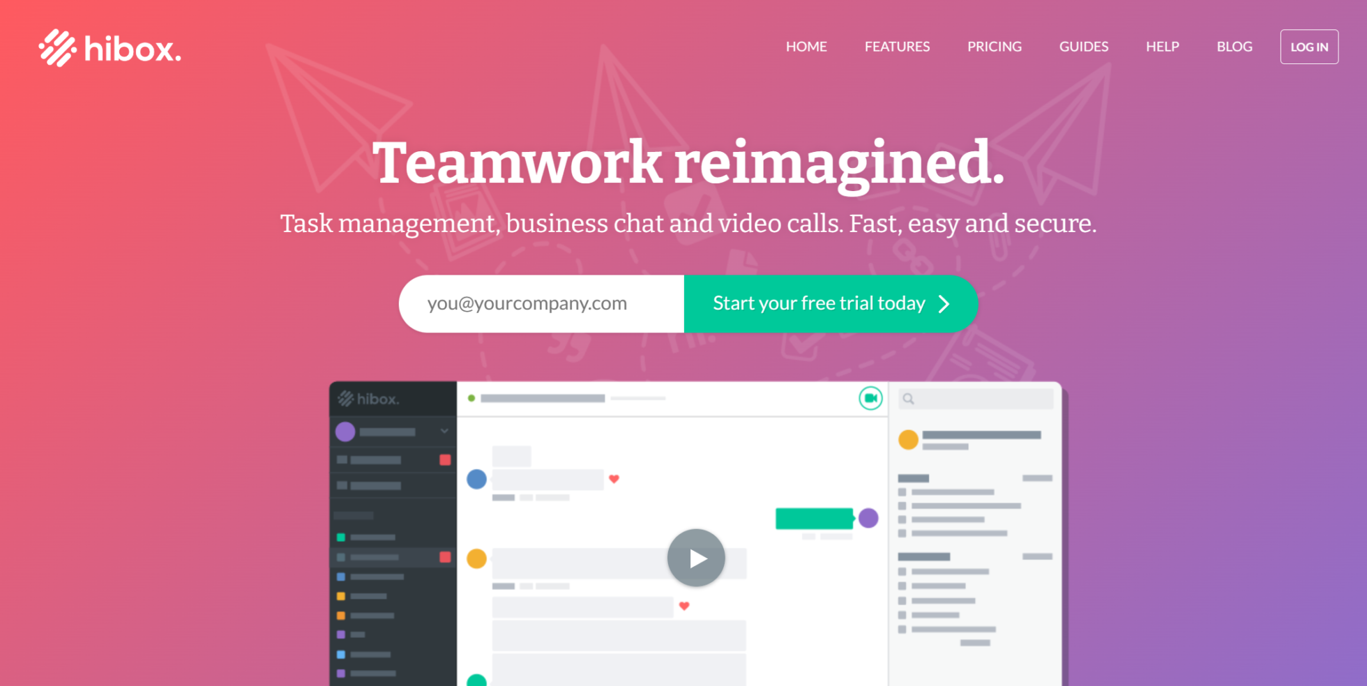 Hibox is a great free video calling website for reimagining teamwork.