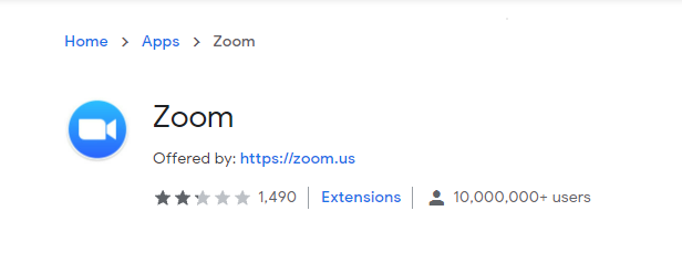 Zoom Google chrome extension