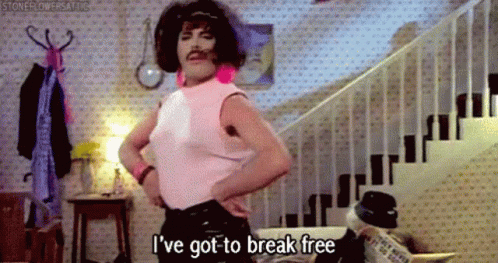 clip from queen's music video 'i want to break free'