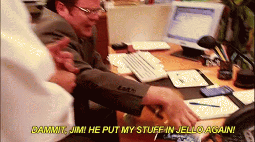 The Office stapler in jello gif