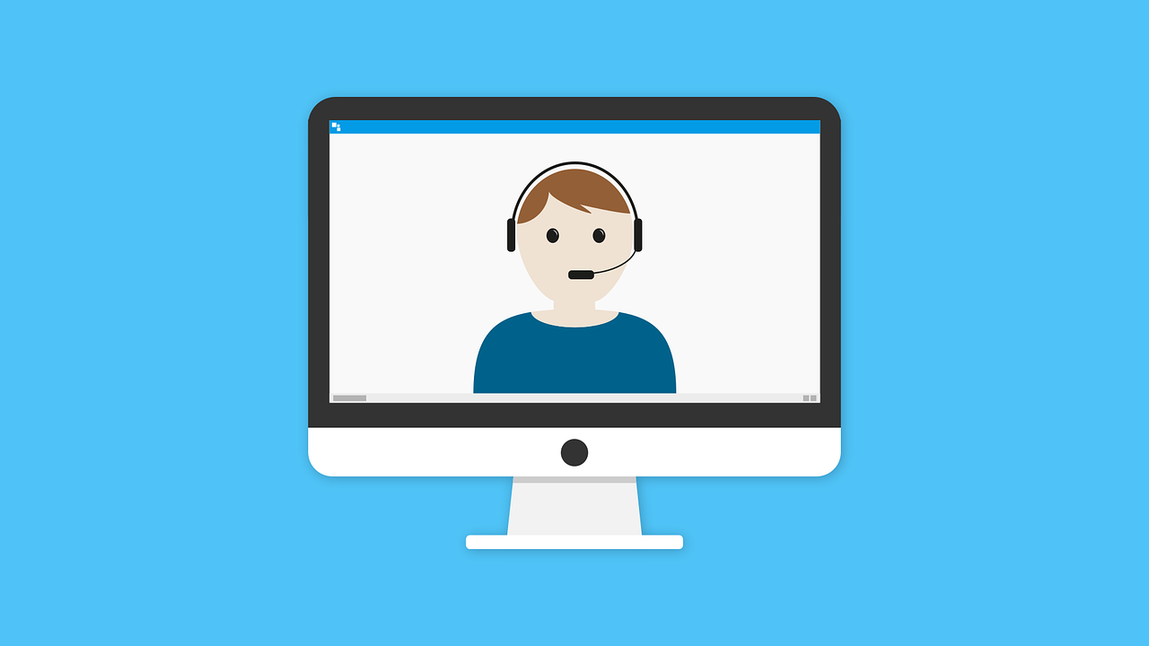 illustration d'une personne sur un écran d'ordinateur lors d'une réunion d'équipe