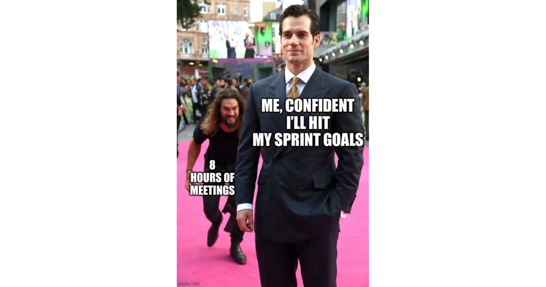 mème sur le fait d'être confiant dans ses objectifs de sprint