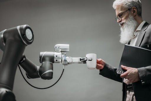 Man and robot.