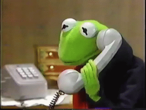 Chamadas telefônicas com seus colegas, como Kermit