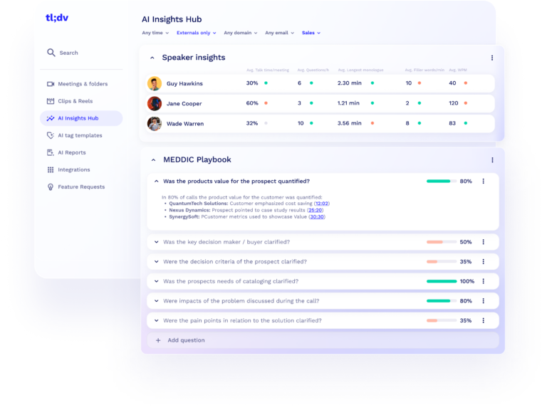 tl;dv.io AI Meeting Notetaker pour Zoom, Google Meet & MS Teams