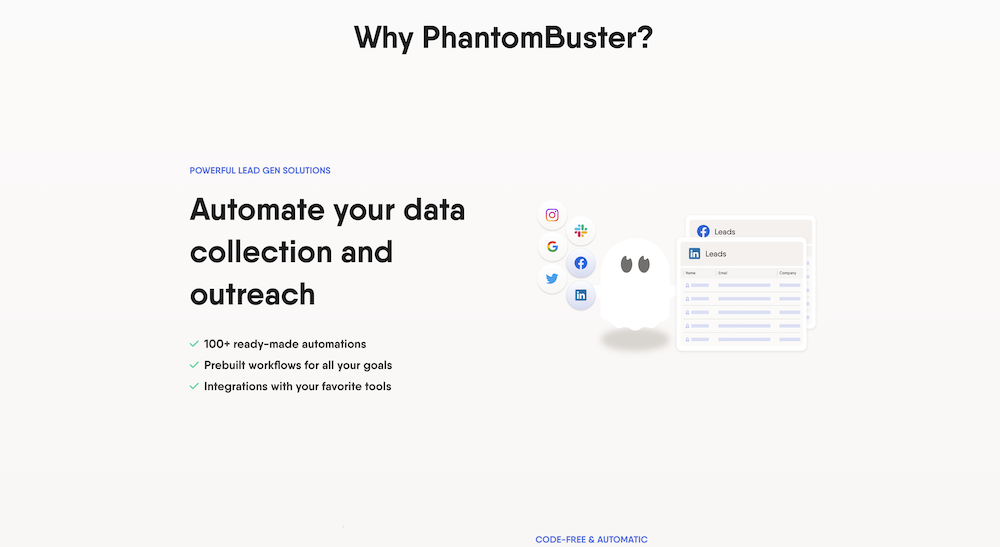 Ferramenta de divulgação do PhantomBuster no LinkedIn