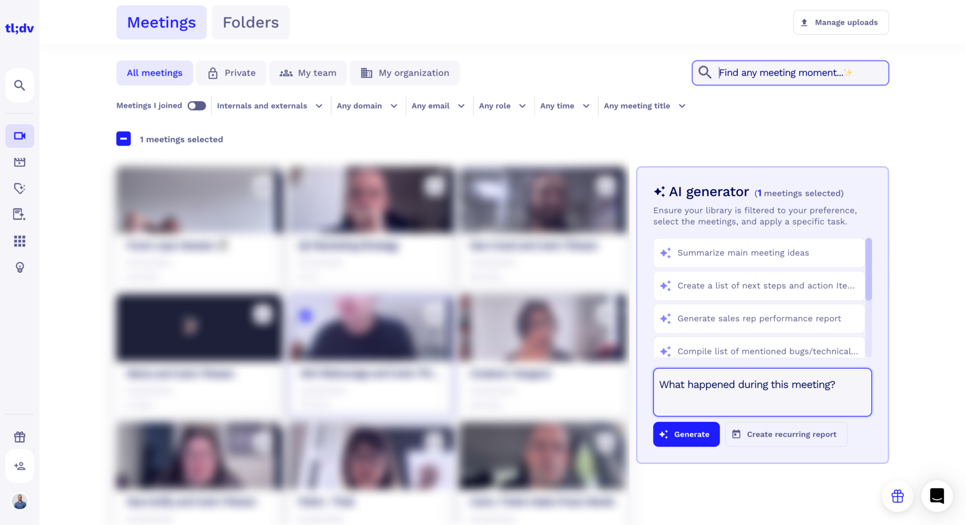 tl;dv Smart Filters