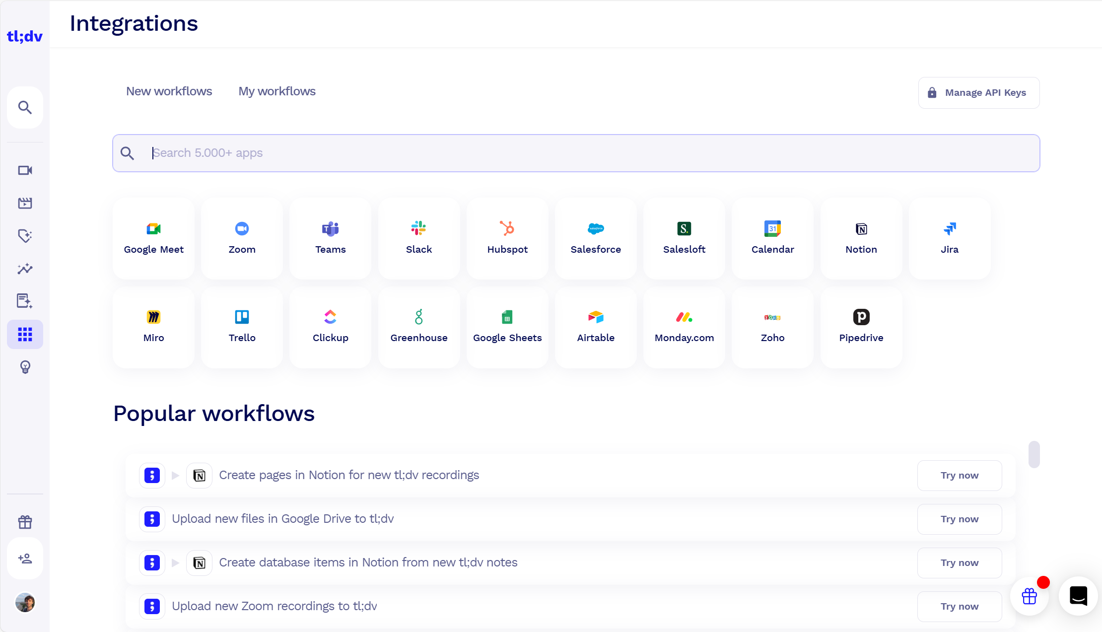 tl;dv integrations