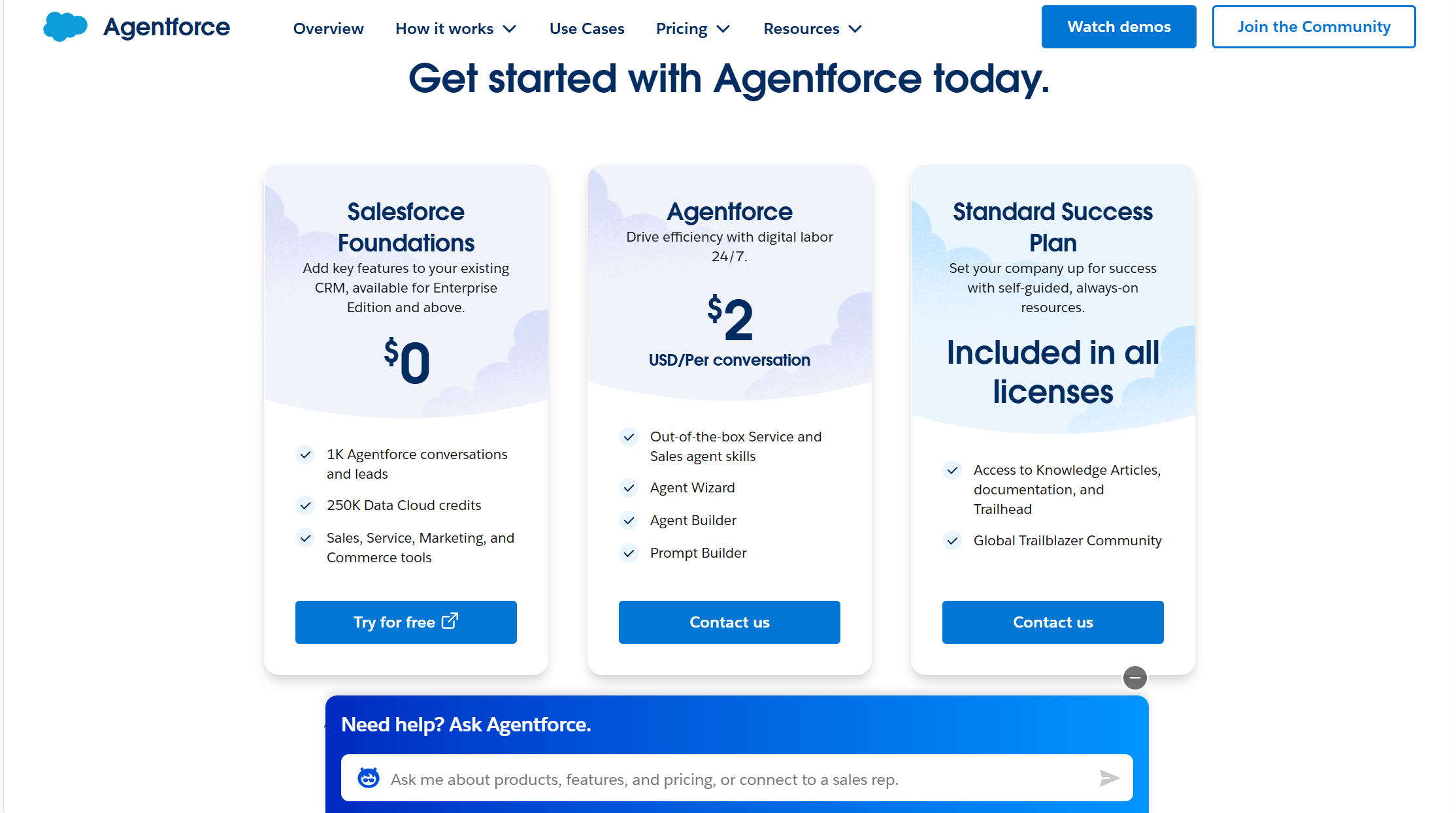 What is Agentforce's pricing structure?