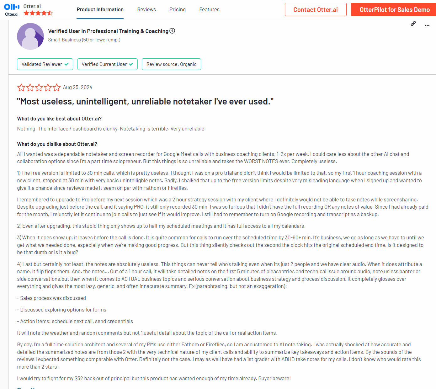Otter review: useless and unreliable