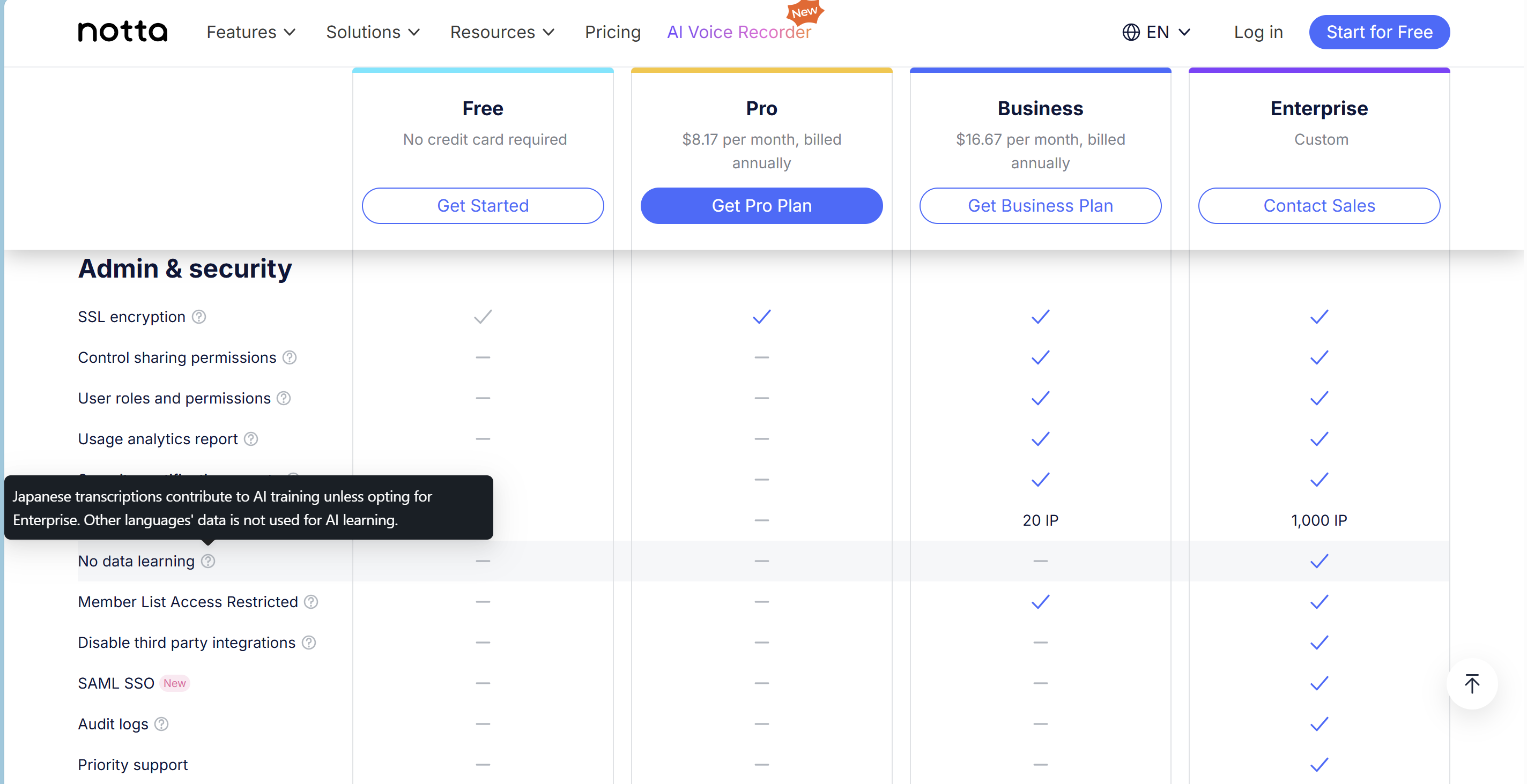 Notta shares Japanese-speaking conversations with AI models for training