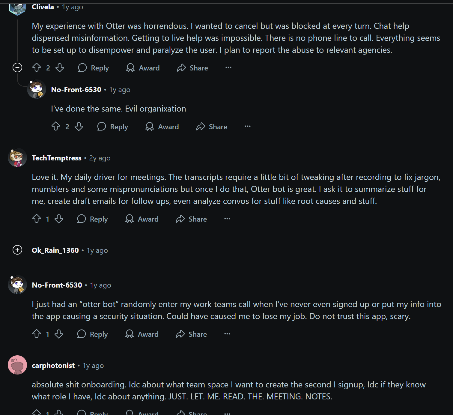 Reddit's opinion on Otter.ai