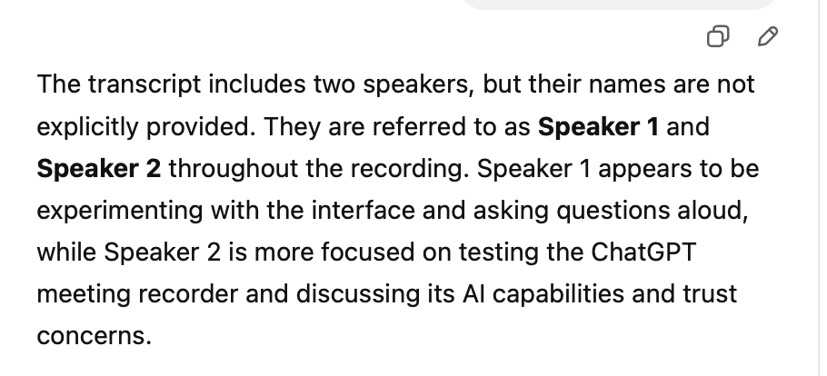 chat gpt for meeting notes CONVERSATION SNIPPET