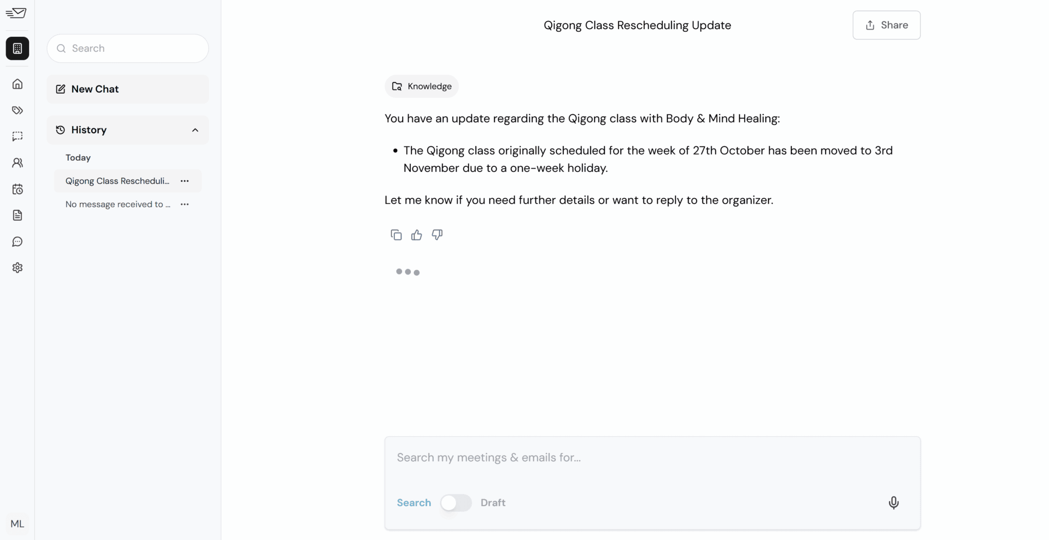 Ask Fyxer.ai about your emails.