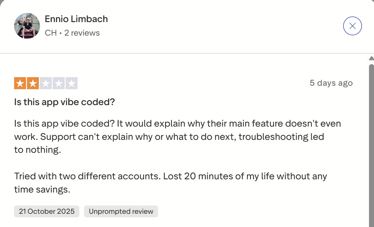 Ennio's negative review of Fyxer.ai