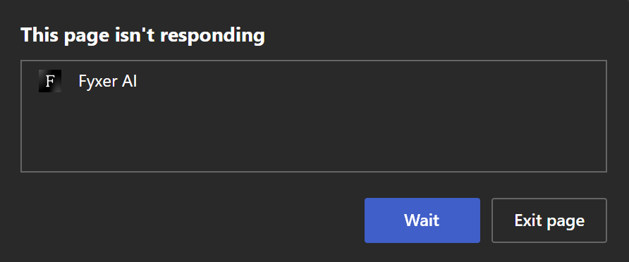 Fyxer's page was not responding.