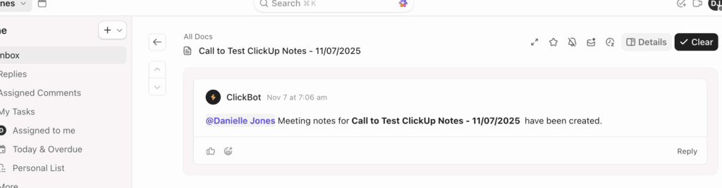 ClickUp AI Notetaker 4